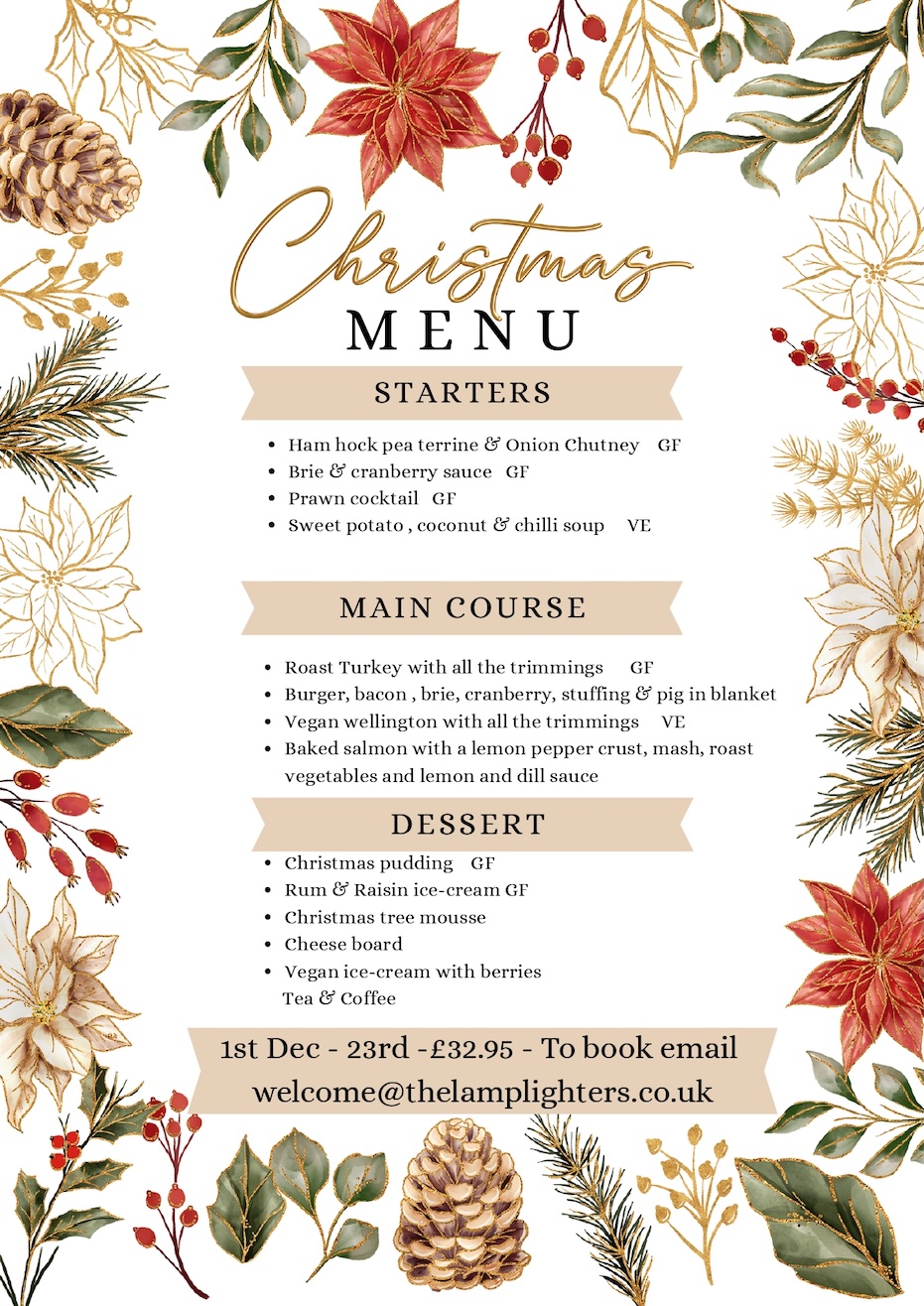 Christmas menu 2025